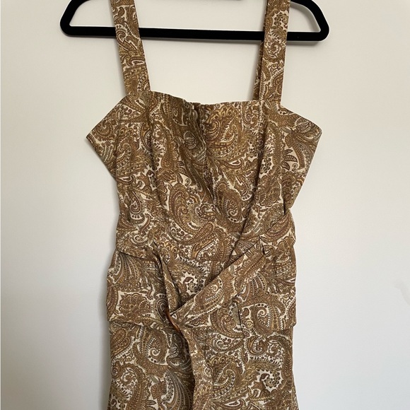 NWT House Of Harlow 1960 Mustard Paisley Country Western Romper W Belt Size 12 - Picture 2 of 8
